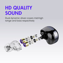 Cargar imagen en el visor de la galería, Wireless Earphones KNZ GoDuo 5.0 Bluetooth Dual-Driver Earbuds with Qi Wireless Charging Case (Midnight Blue) - KNZ Technology