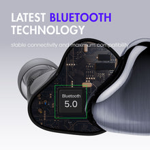 Cargar imagen en el visor de la galería, Wireless Earphones KNZ GoDuo 5.0 Bluetooth Dual-Driver Earbuds with Qi Wireless Charging Case (Midnight Blue) - KNZ Technology