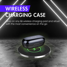 Load image into Gallery viewer, Wireless Earphones KNZ GoDuo 5.0 Bluetooth Dual-Driver Earbuds with Qi Wireless Charging Case (Midnight Blue) - KNZ Technology
