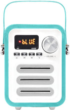 Cargar imagen en el visor de la galería, Wireless Speakers KNZ Retro2 Vintage Design Wireless Portable Speaker w/ FM Radio and Remote Control (Caribbean Blue) - KNZ Technology
