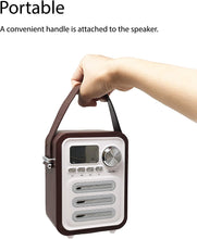 Lade das Bild in den Galerie-Viewer, Wireless Speakers KNZ Retro2 Vintage Design Wireless Portable Speaker w/ FM Radio and Remote Control (Chestnut Brown) - KNZ Technology
