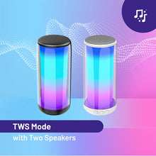 Charger l&#39;image dans la galerie, Wireless Speakers KNZ MOZARTO GLOW S (QTY 5) Bluetooth 5.3 Speaker with Dynamic RGB Lightshow, 10W, True Wireless Mode, AUX/microSD/USB Streaming, Built-in Microphone, USB-C Charging (Black) 5 PACK - KNZ Technology
