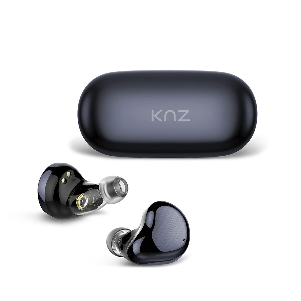 Wireless Earphones KNZ GoDuo 5.0 Bluetooth Dual-Driver Earbuds with Qi Wireless Charging Case (Midnight Blue) - KNZ Technology